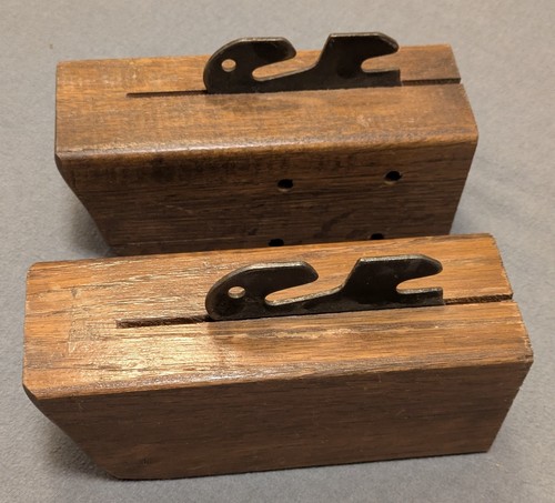 Vintage Bed Rail Extenders Wood Block Hook-on to Hook-on - Rare Find