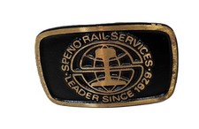 Vintage Speno Rail Services Leader since 1929 Solid Brass Belt Buckle