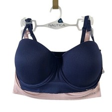 Nautica 42D Bras Set of 2 Strapless Convertible Pink Navy Blue NWT