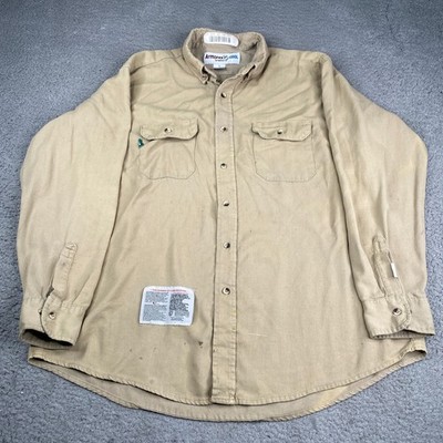Armorex FR Shirt Mens XL Beige Flame Resistant Button Long
