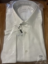 Calvin Klein Men's Long Sleeve Dress Shirt Steel 17 34/35 Regular Fit