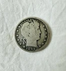 1892 SILVER Barber Quarter. First year of issue. Solid circulation