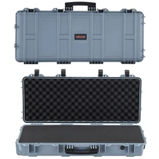 VEVOR Hard Rifle Case IP67 Waterproof Rifle Storage Case with Pre-cut Foam Grey