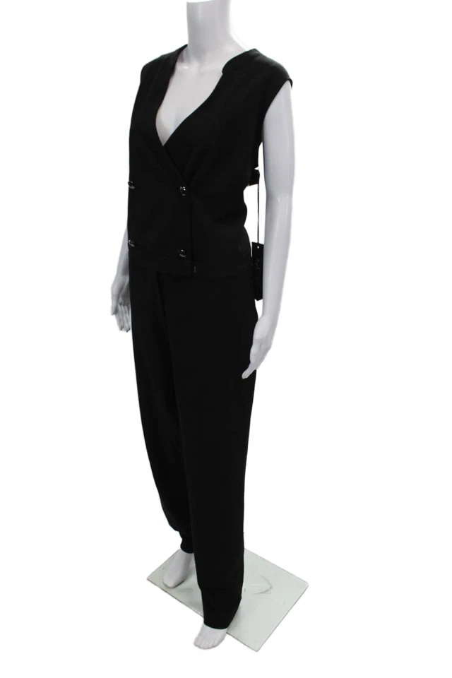 Mono MYNT 1792 para mujer sin mangas tiro alto pierna ajustada negro talla 18 ancho Foto 2 de 4