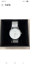 Nine West Woman's Watch LIANA 31mm Silver Quartz with Metal Mesh Band NEW