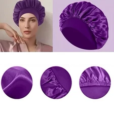 silk night sleep cap hair bonnet women Color Purple, Lightweight , Comfortable