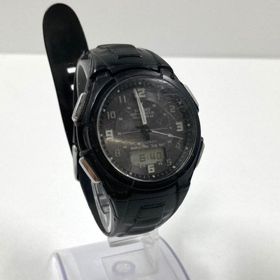 Casio Waveceptor WVA-470 Black Radio Solar Watch 1.7 in Case Width
