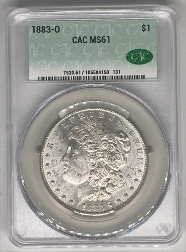 1883 O $1 Morgan Silver Dollar CAC MS61 Uncirculated New Orleans
