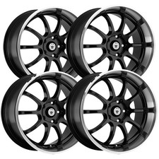 Set Of 4 Konig Lightning 17x7 5x1005x4.5 40mm Gloss Black Wheels Rims