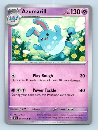 Azumarill 065/162 ~ Common English Near Mint