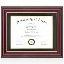 CORE ART 11x14 Diploma/Certificate Frame w/ Black Mat for 8.5x11 Photos