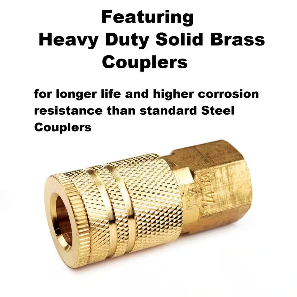 Air Compressor Accessory Kit w/ 25 Ft. Recoil Hose 20-Piece Starter Set Complete