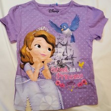 Disney Sofia the First Purple Princess Bird Castle Princess T Shirt Size 4T