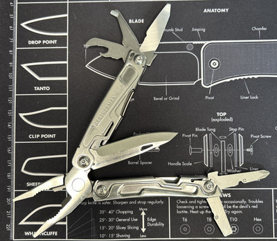 Leatherman Rev Folding Multi-Tool Knife Plier USED BOD 0621 Carry Clip VGUC