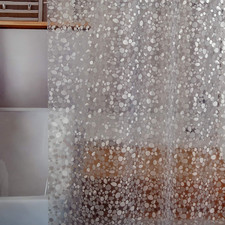 Waterproof Shower Curtain Liner 8G EVA Thick Shower Curtain with Heavy Duty 3 Bo