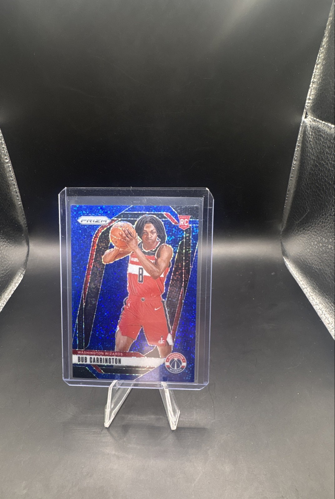 2024-25 Panini Prizm - Bub Carrington #244 Blue Sparkle Prizm /144 (RC)