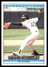 Dennis Eckersley 1992 Donruss #147 Athletics MLB READ FREE SHIPPING AutographDen