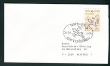 1990 Belgium Postal Service on Tongeren postmark cover. Courier on horse back