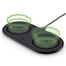TRONIC Ql-Ladegerät Handyladegerät Dual schwarz kabelloses Laden mit LED
