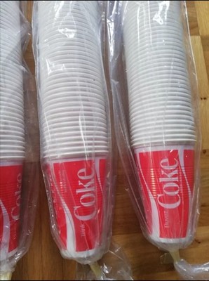 300 Stück Coca-Cola Einweg-Becher 0,2 l Plastik Bellaplast Wiesbaden 80/90er alt