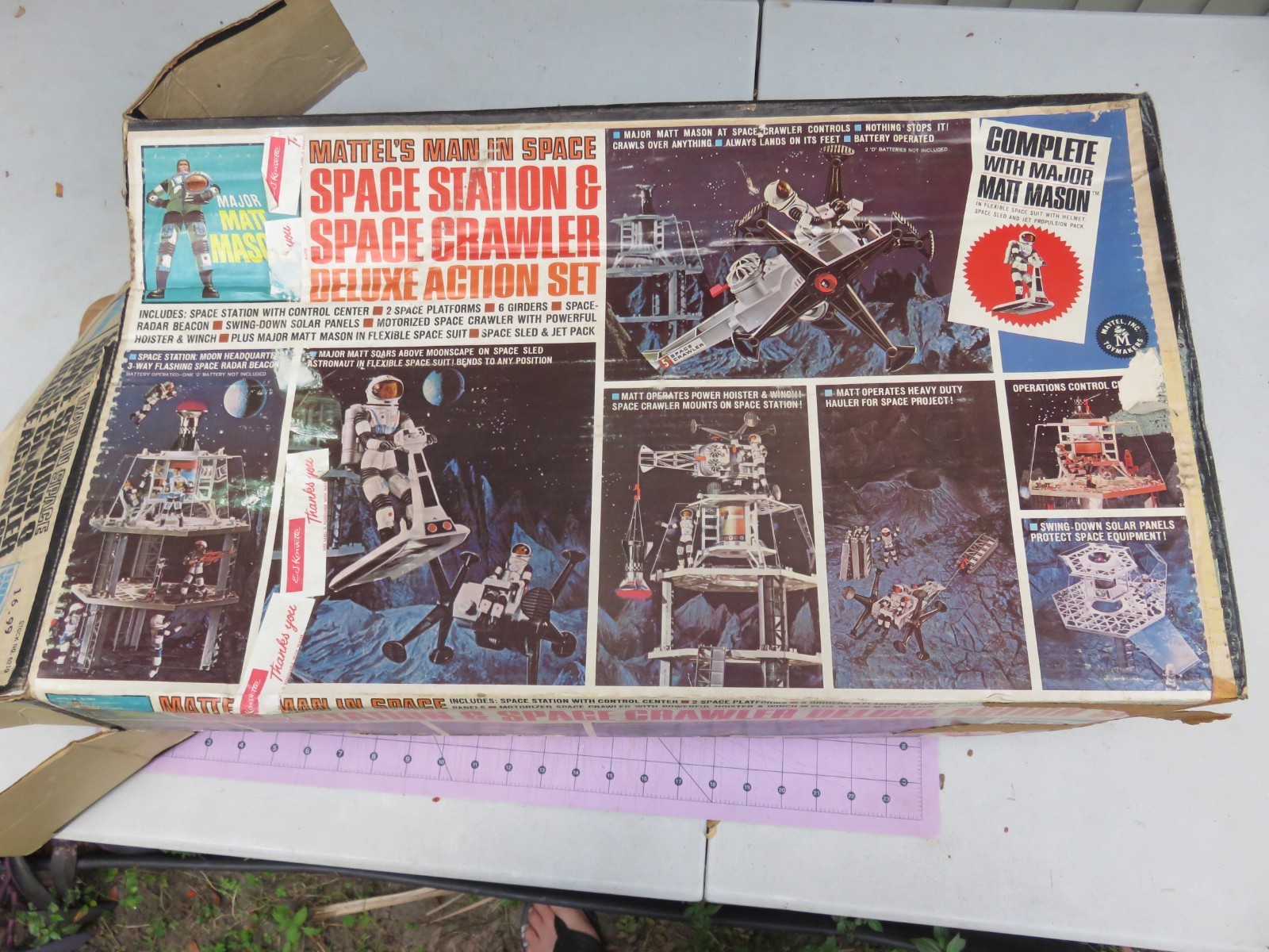 Mattel 1968 Major Matt Mason Man in Space Station & Crawler Set in Box Complete