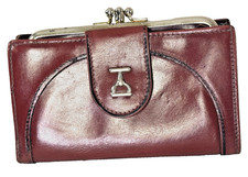 VTG Baronet 300 Burgundy Leather Wallet Heritage Double Change Purse 90s Retro