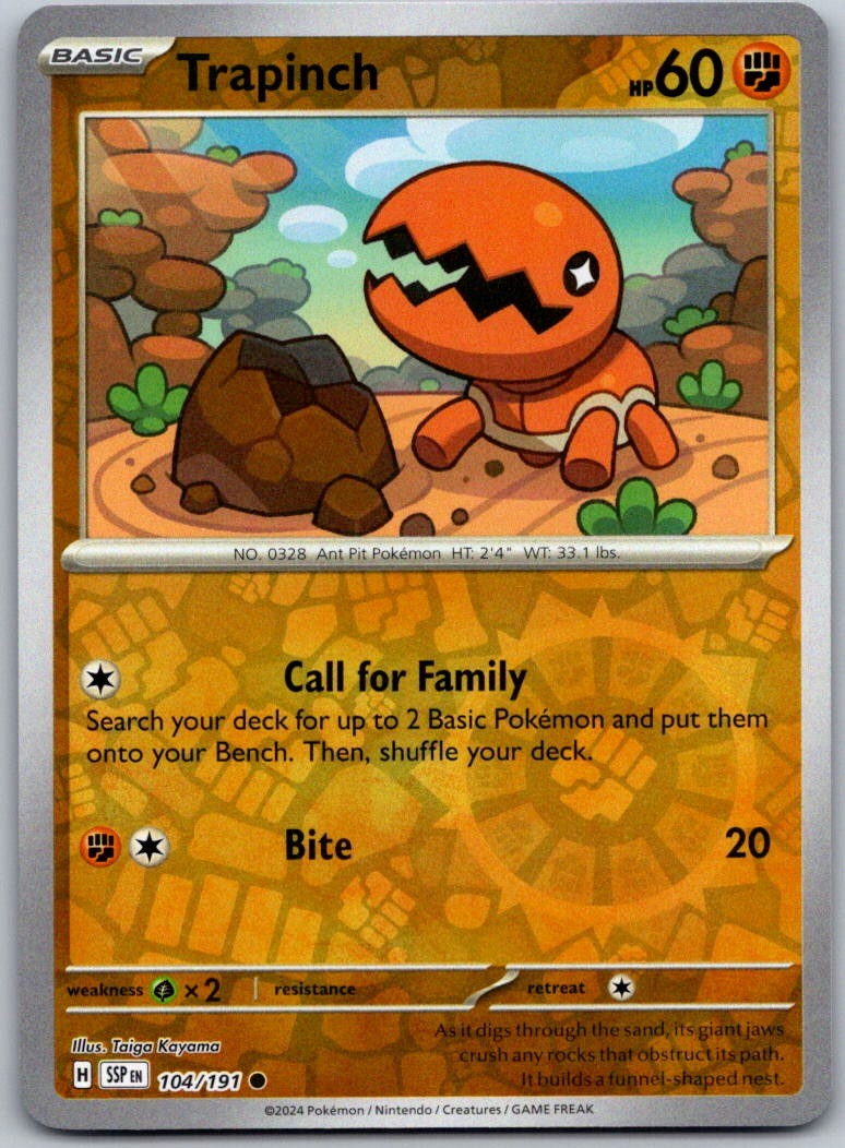 2024 Trapinch 104/191 Pokemon Surging Sparks