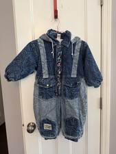 Bigatti Vintage 90s Blue Denim Hooded Coveral...