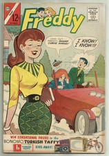 FREDDY #42 (Teen Humor, Archie Style, Good Girl Cover, Racing) Charlton, 1963