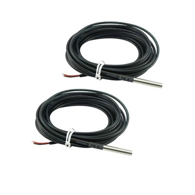 2PCS DS18B20 Waterproof Stainless Steel Temperature Sensor Digital Temperatur...