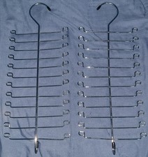 lot of 2 vintage 1990s metal necktie belt rack holders closet hangers organizer