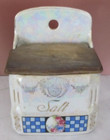 Victoria China Czechoslovakia Wall Salt Box Canister with Lid Lusterware Vintage — photo 1