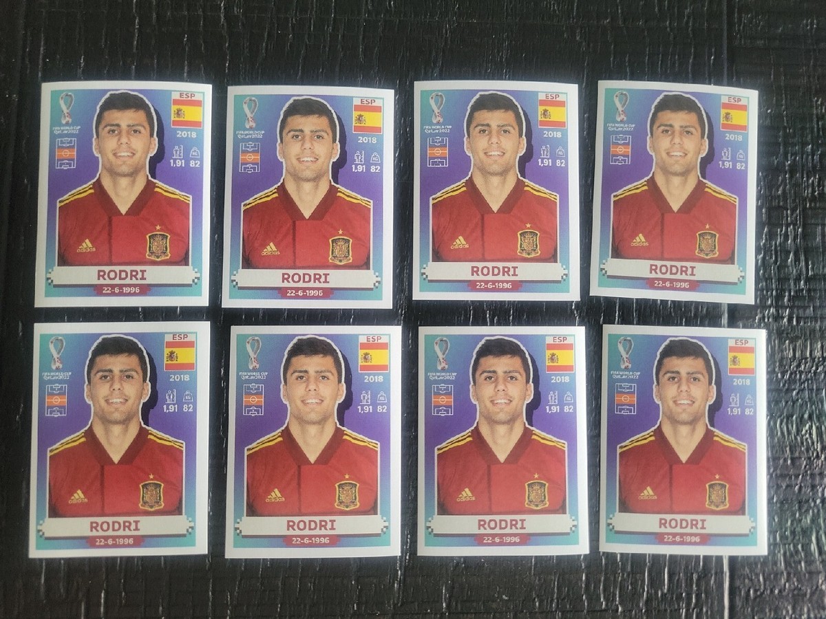8 x 2022 Panini FIFA World Cup Qatar Album Sticker Rodri Spain ESP