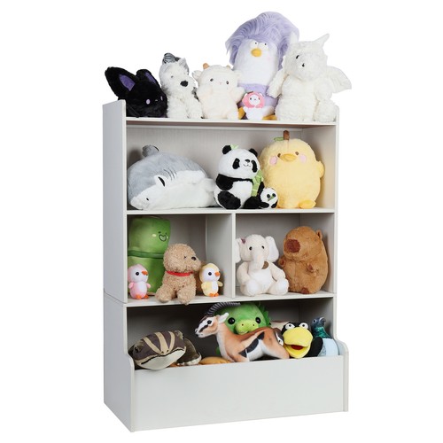 Kids Bookshelf, 4-Tier Storage Bookcase, Open Book Shelf, Toy Organizer Cabinet - Picture 14 of 18
