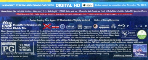 Finding Dory 2016 PG Disney Pixar movie, 2 new Blu-ray + download code, NO DVD - Picture 5 of 6