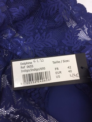 Culotte Dentelle Bleue Piege - Neuf Avec étiquettes, Lingerie Féminine En Polyamide/élasthanne