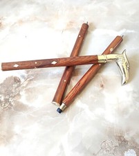 Brass Eagle Head Handle Vintage Wooden Designer Walking Stick Cane Handmade Gift