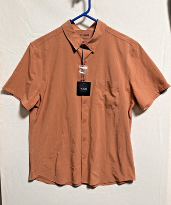 01 ALFO Button Down Shirt Water Repellent UV Protection Coral Size L - NWT