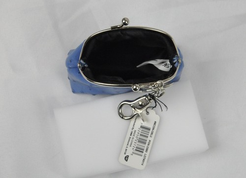 Metropolitan Ostrich coin purse new with tags key chain and clip 4"x3.50" - Picture 4 of 5