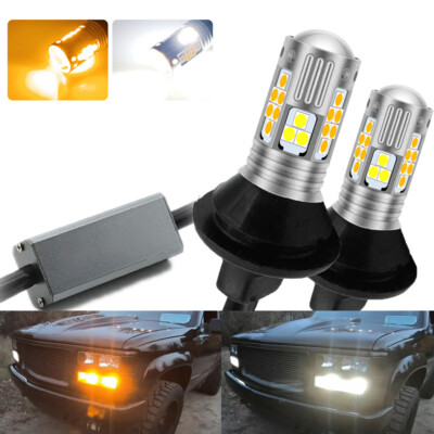 2X Switchback Canbus LED Front Turn Signal Light DRL Bulbs For Chevy C1500/K1500