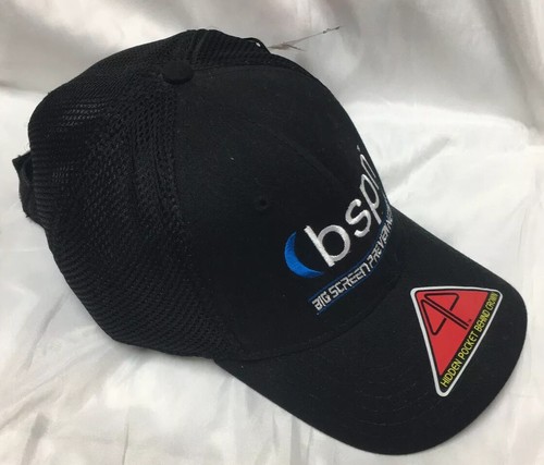 bspn Classic Trucker Hat Hidden Pocket Black Logo Unisex One Size - Picture 3 of 9