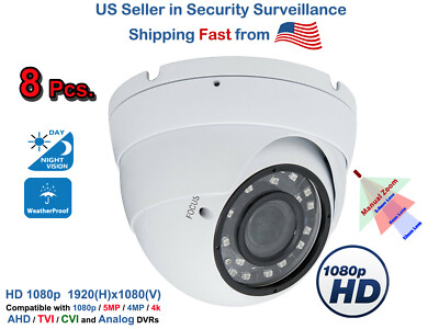 Evertech 8 1080p 2,8-12mm Wide Angle Zoom Outdoor Dome Camera AHD TVI CVI Analog