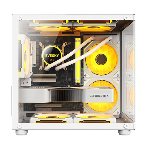 270 Degree Glass PC Case Transparent Desktop Computer Tower For M-ATX/ITX _xa - Afbeelding 7 van 13