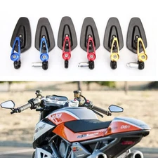 Motorcycle Handle Bar End Mirrors 7/8" For Yamaha FZ MT Suzuki Ducati Honda