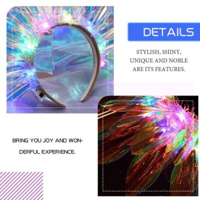 Led-haarband met bloemen, verlichte bloemkroon, led-gloeiend schuim, bloemenhoofdband voor bruiloft, festival, feest, carnaval (roze