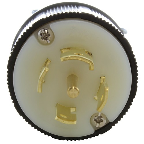 Conjunto de enchufe macho de bloqueo trifásico de 5 clavijas NEMA L21-30P 30A 120/208V en negro - Imagen 3 de 6