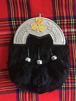 Men’s Full Dress Sporran Black Rabbit Fur Celtic Cantle/scottish Kilt Sporrans Men’s Full Dress Sporran Black Rabbit Fur Celtic Cantle/scottish Kilt Sporrans