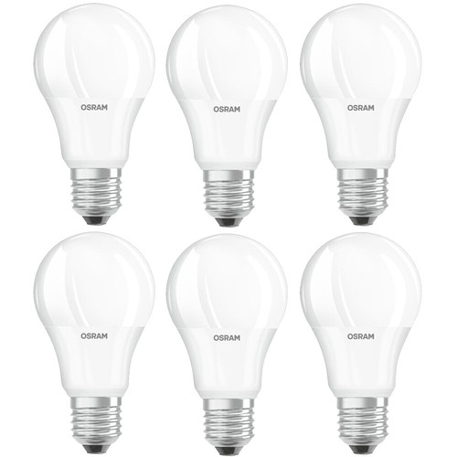 6 X Osram LED Ampoule A60 Ampoules 9W = 75W E27 Mat 1055lm Blanc Chaud