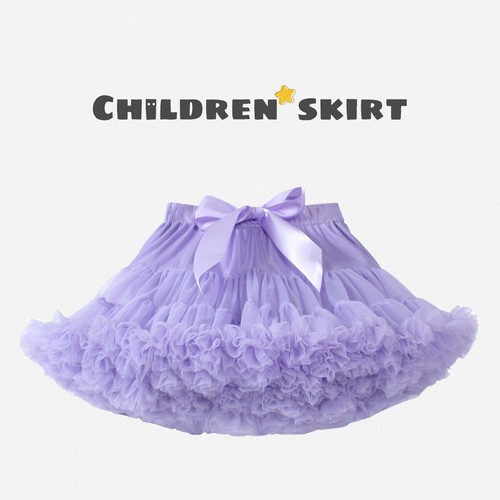 Skirts Solid Fluffy Tulle Princess Ball Gown Kids Ballet Party Performance Dress - Picture 18 of 39