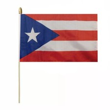 8"x12" Puerto Rico Rican 8x12 Rough Tex 68D Nylon Wooden Stick Flag